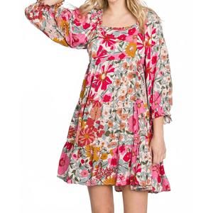 NEW JODIFIL floral long sleeve dress in pink